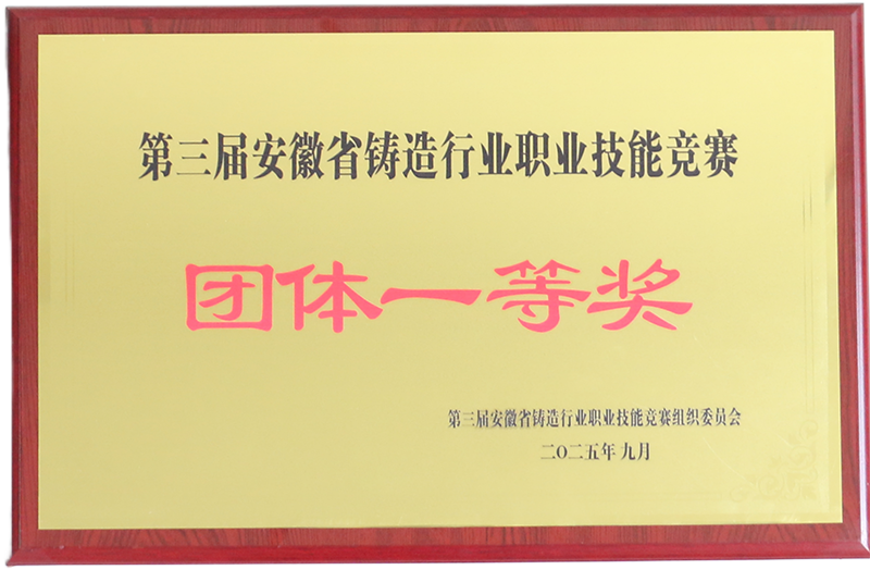 第三届安徽省铸造行业职业技能竞赛团体一等奖.png